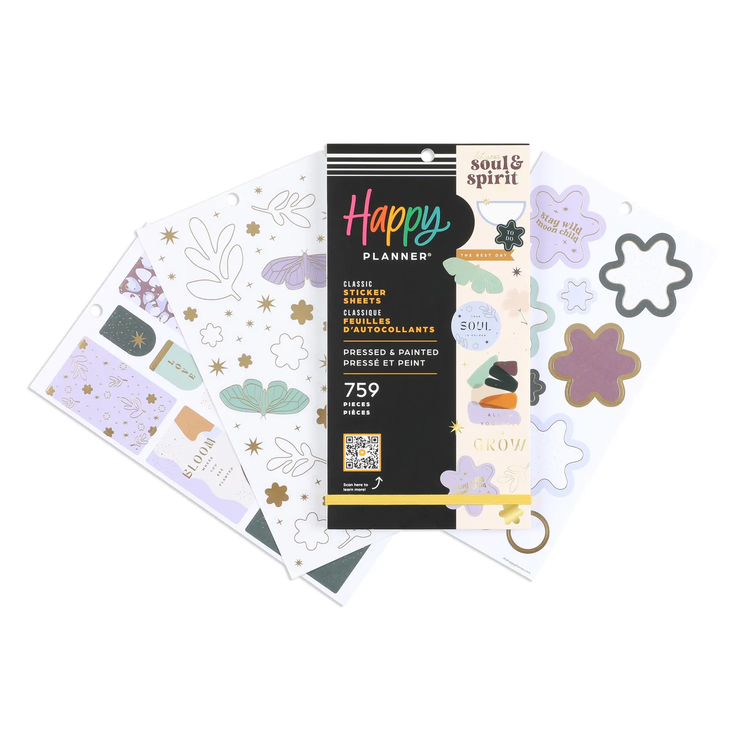 Happy Planner Pressed Painted stickers x759 bleu floral
