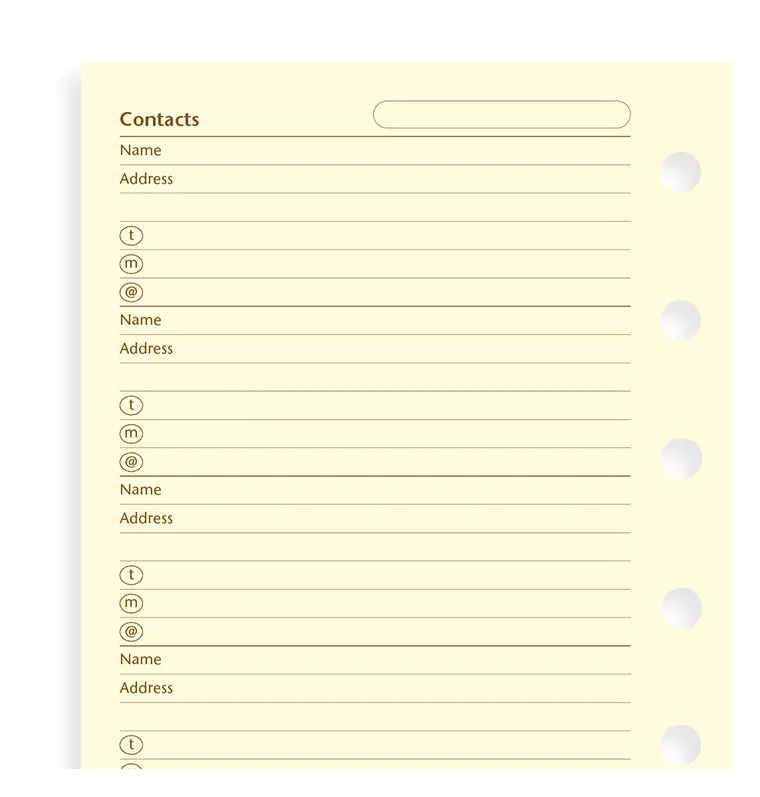 Filofax Classic repertoire creme Pocket 20 feuilles
