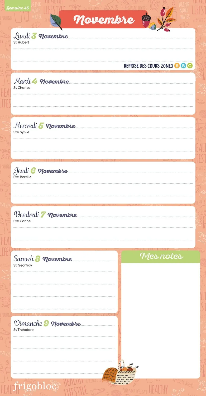 Frigobloc Planning Hebdo planning familial 2025 aimanté
