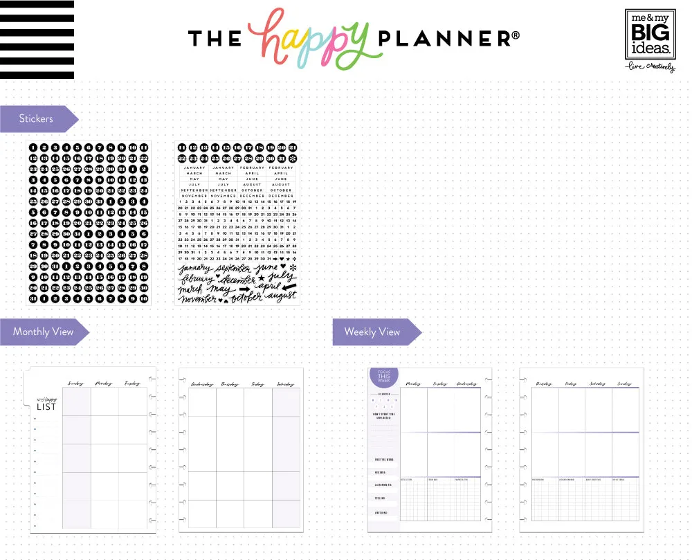 Happy Planner Wellness Extension recharge classic santé