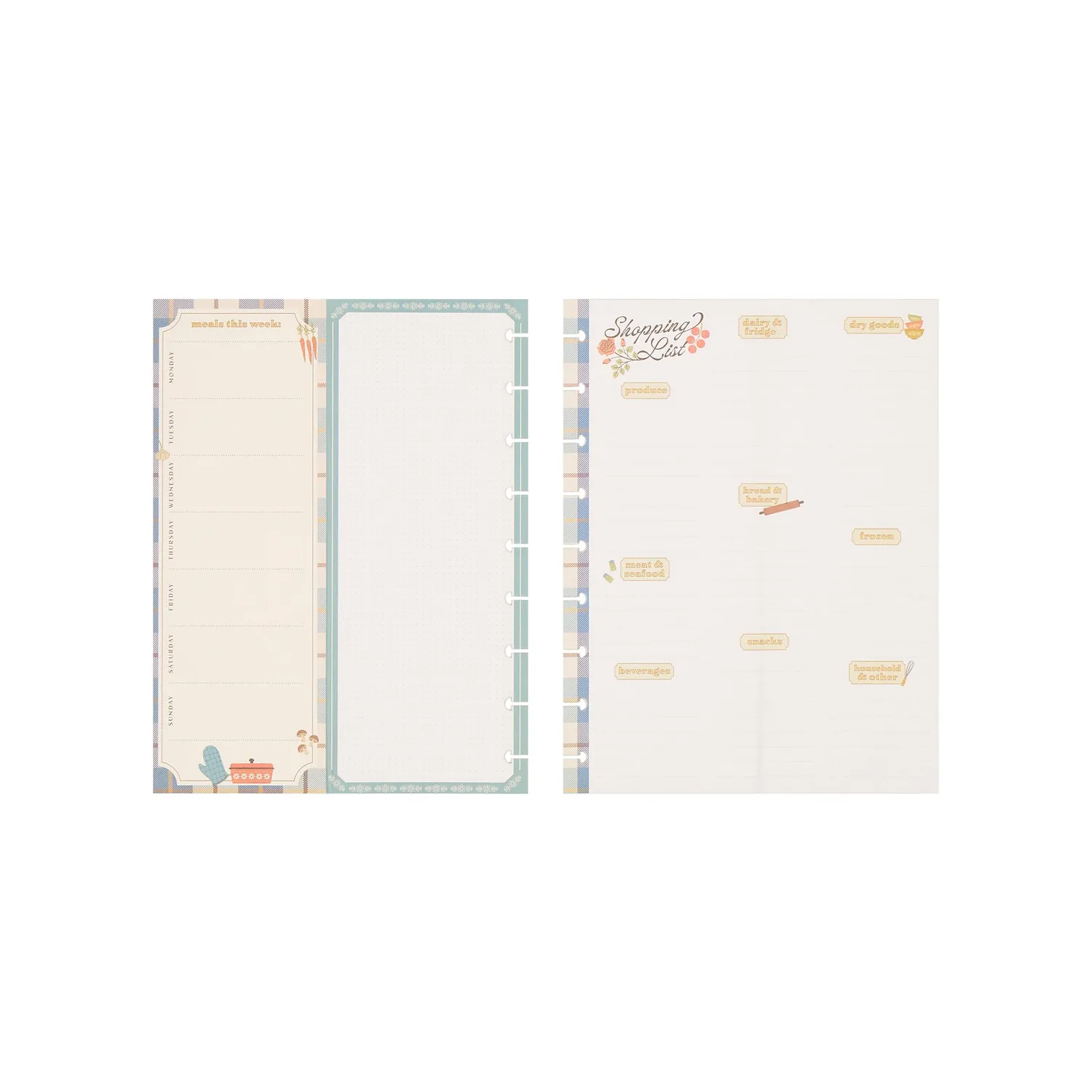 Happy Planner Classic recharge menus courses Fall Picnic 40 feuilles