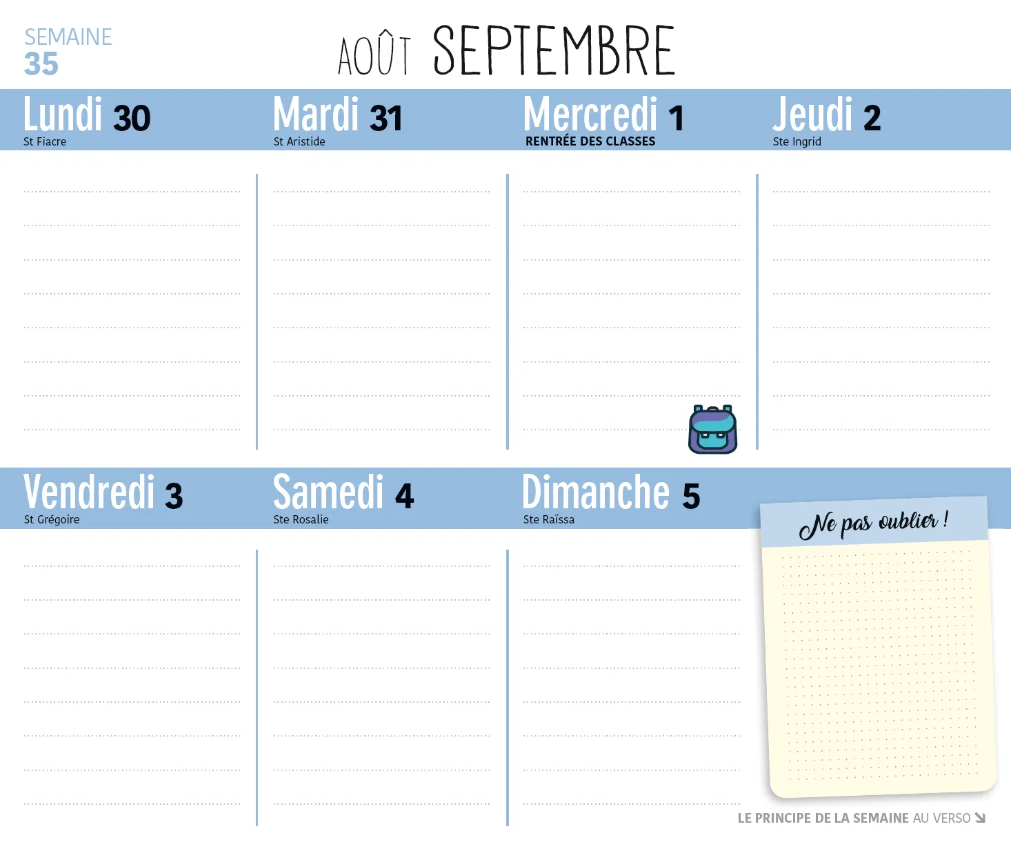 Frigobloc Montessori 2022 calendrier familial 16 mois