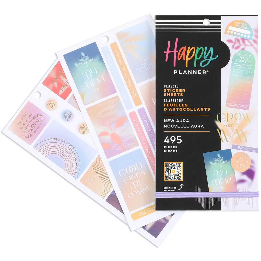Happy Planner New Aura Wellness stickers Classic 495 pièces