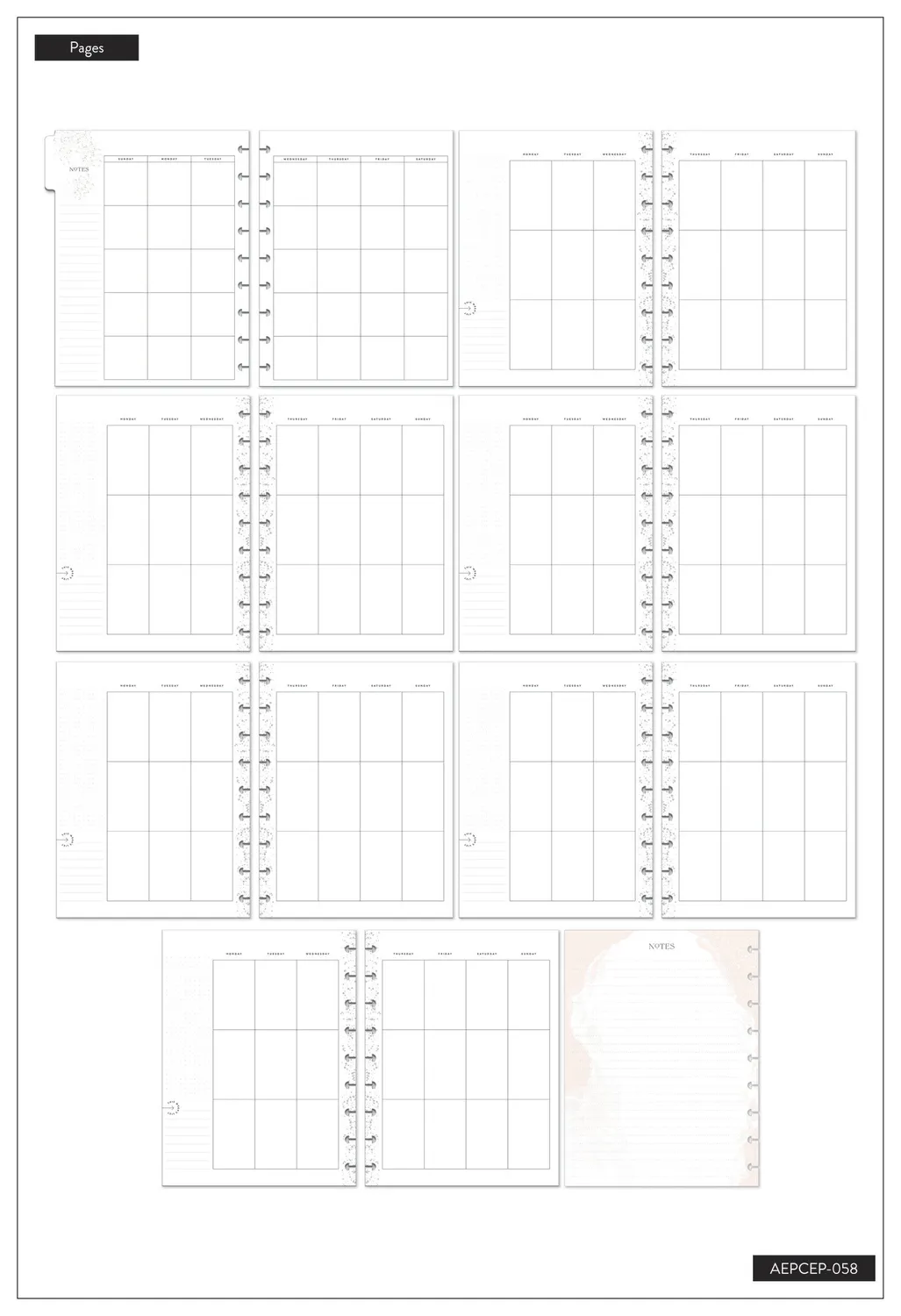 Me & my big ideas Happy Planner Everyday Vertical extension 6 mois