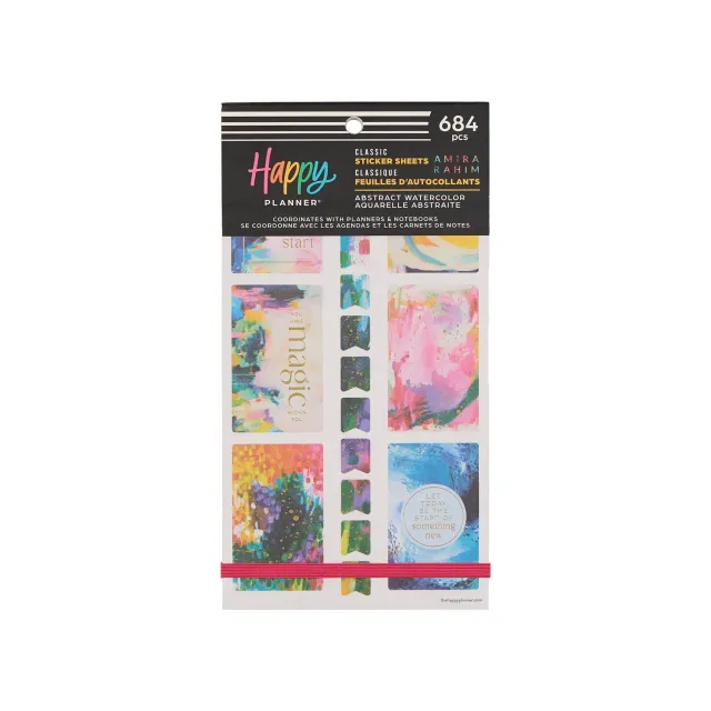 Happy Planner Abstract Watercolor stickers value pack 684