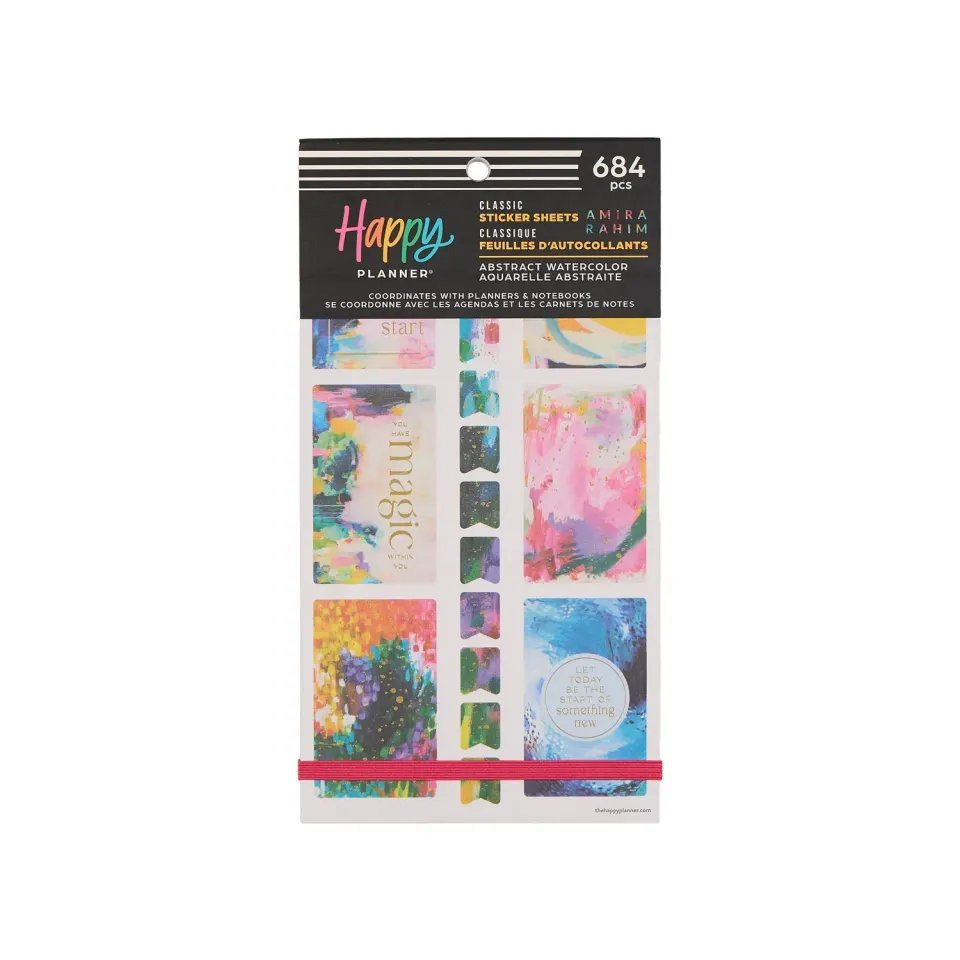 Happy Planner Abstract Watercolor stickers value pack 684
