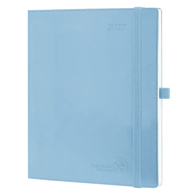 Poprun CELK7-27 agenda hebdomadaire 2027 souple bleu 21x27