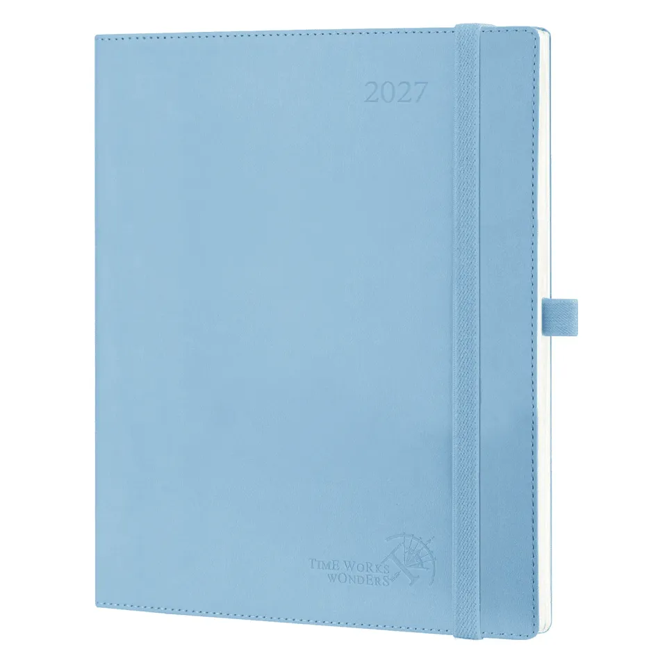 Poprun CELK7-27 agenda hebdomadaire 2027 souple bleu 21x27