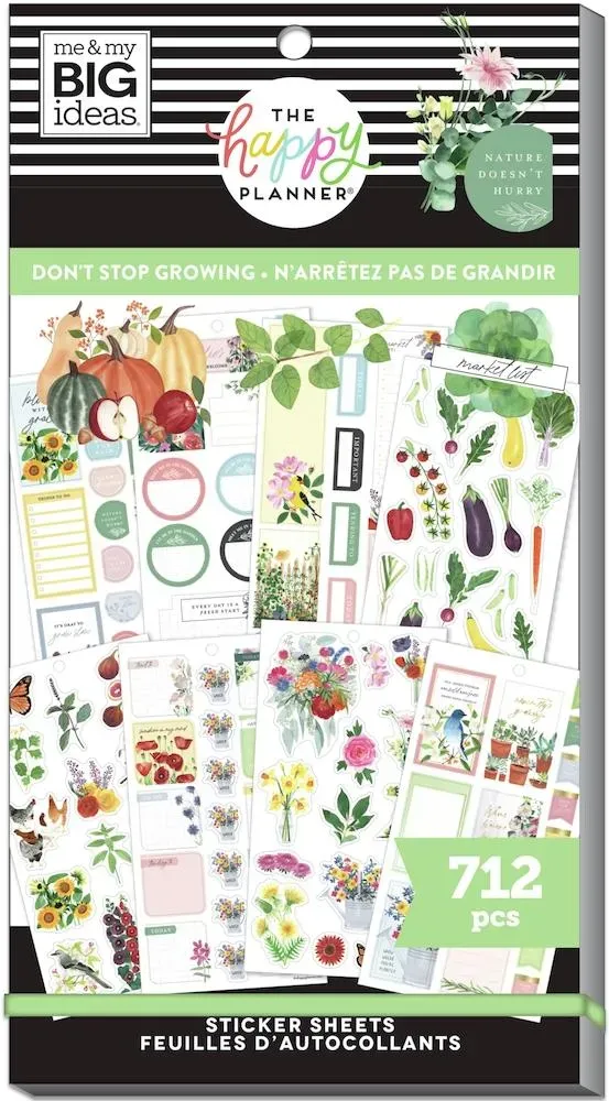 Happy Planner Don't Stop Growing stickers jardin 712 pcs