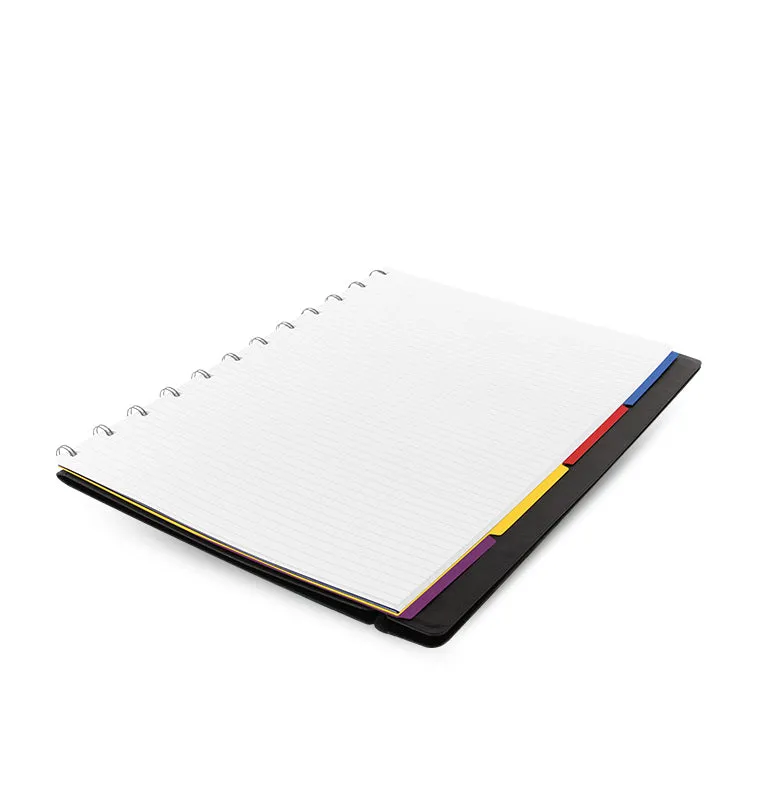 Filofax Notebook A4 carnet noir à spirale simili-cuir