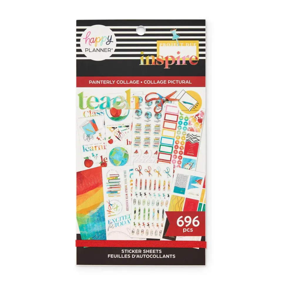 Happy Planner Painterly Collage carnet stickers 696 coloré