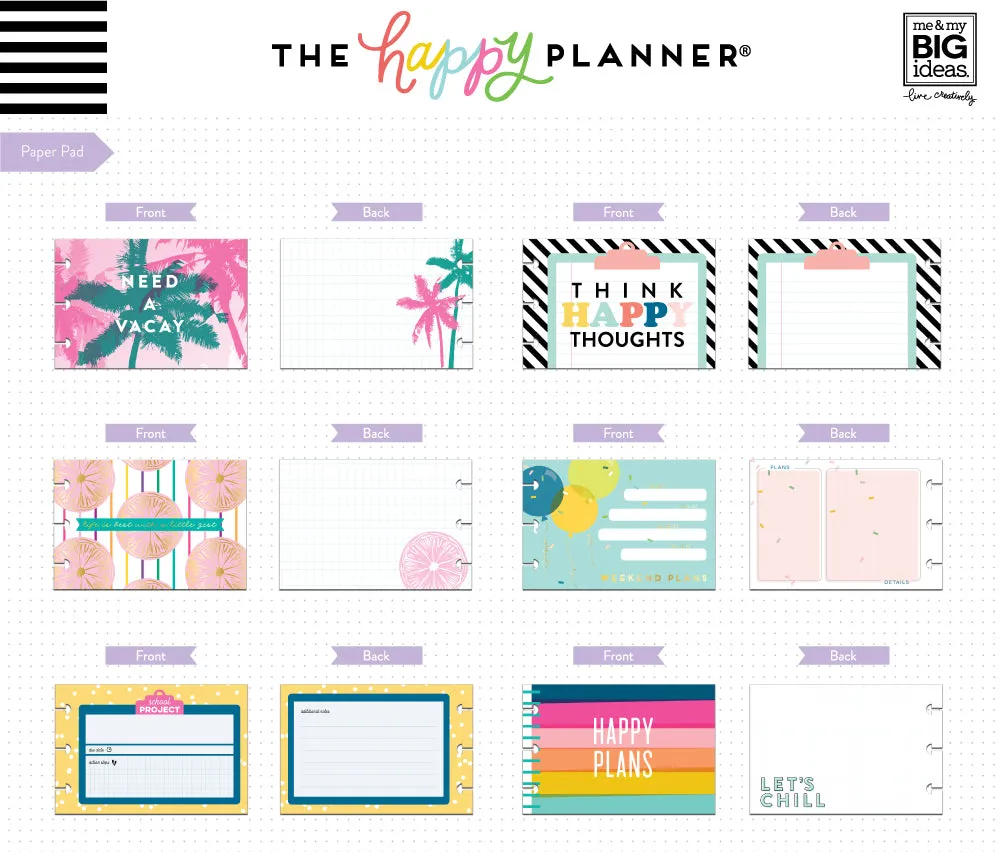 Happy Planner Stay Sharp pack accessoires étudiant stickers notes