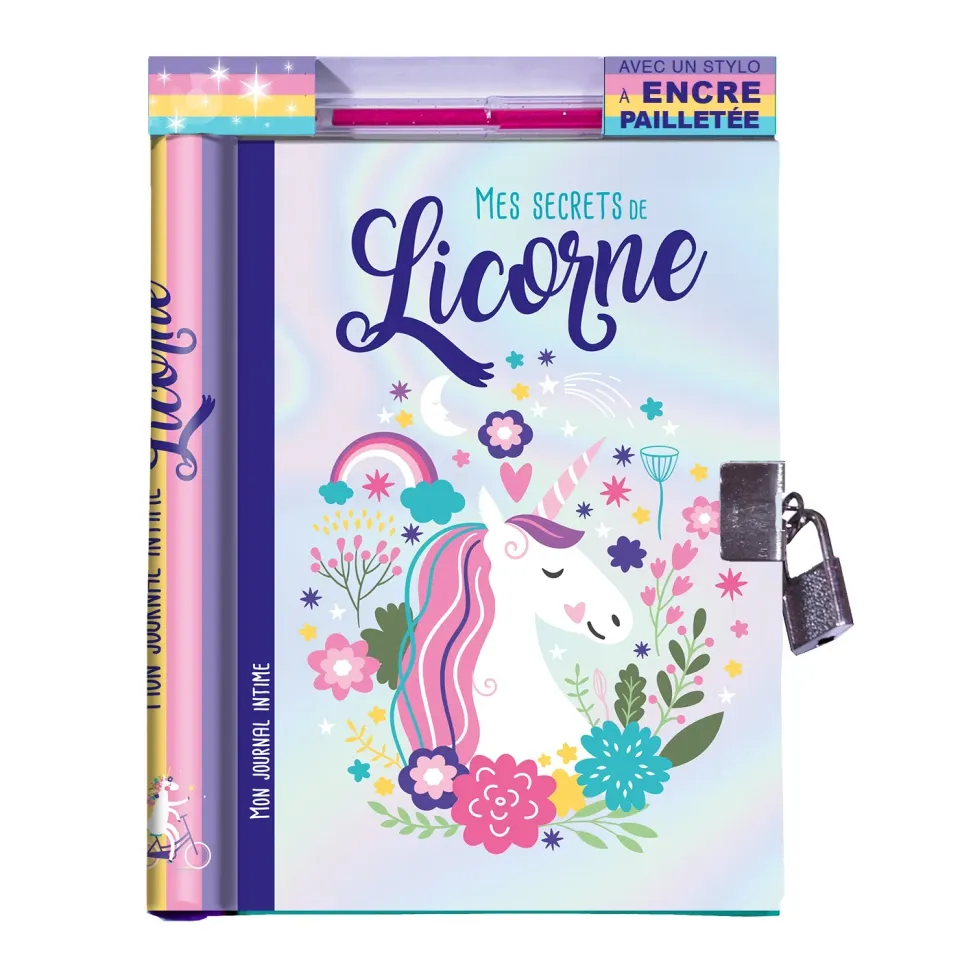 Frigobloc Mes secrets de licorne journal intime cadenas