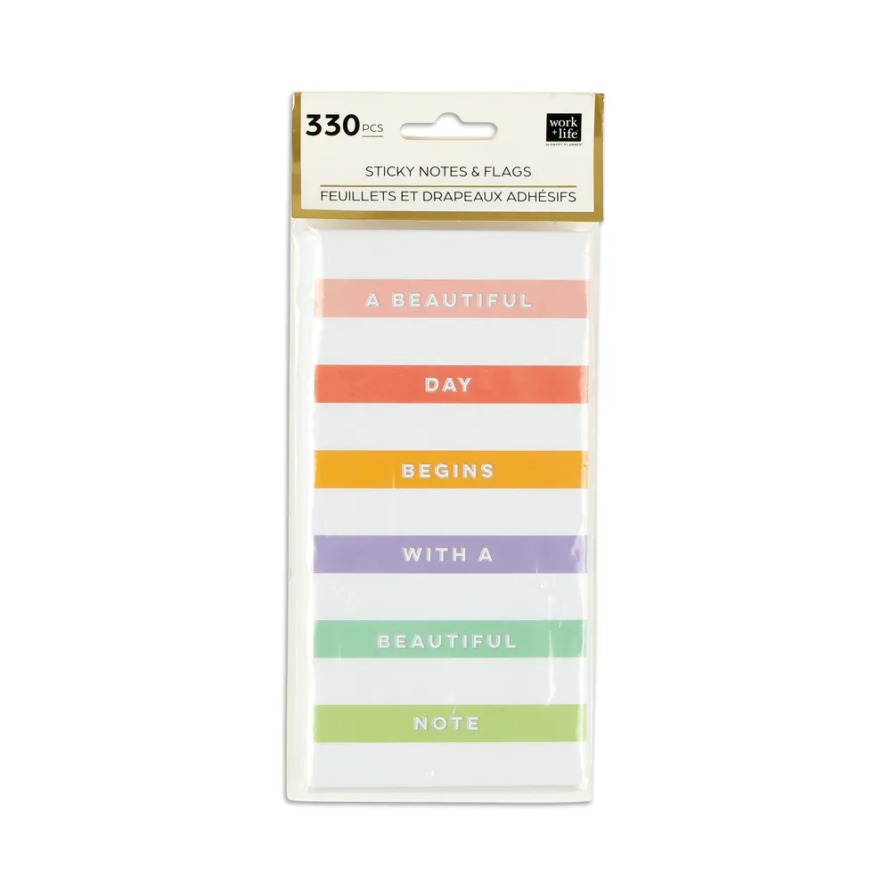 Happy Planner Work+Life Bright Pastels pense-bêtes 330 pièces