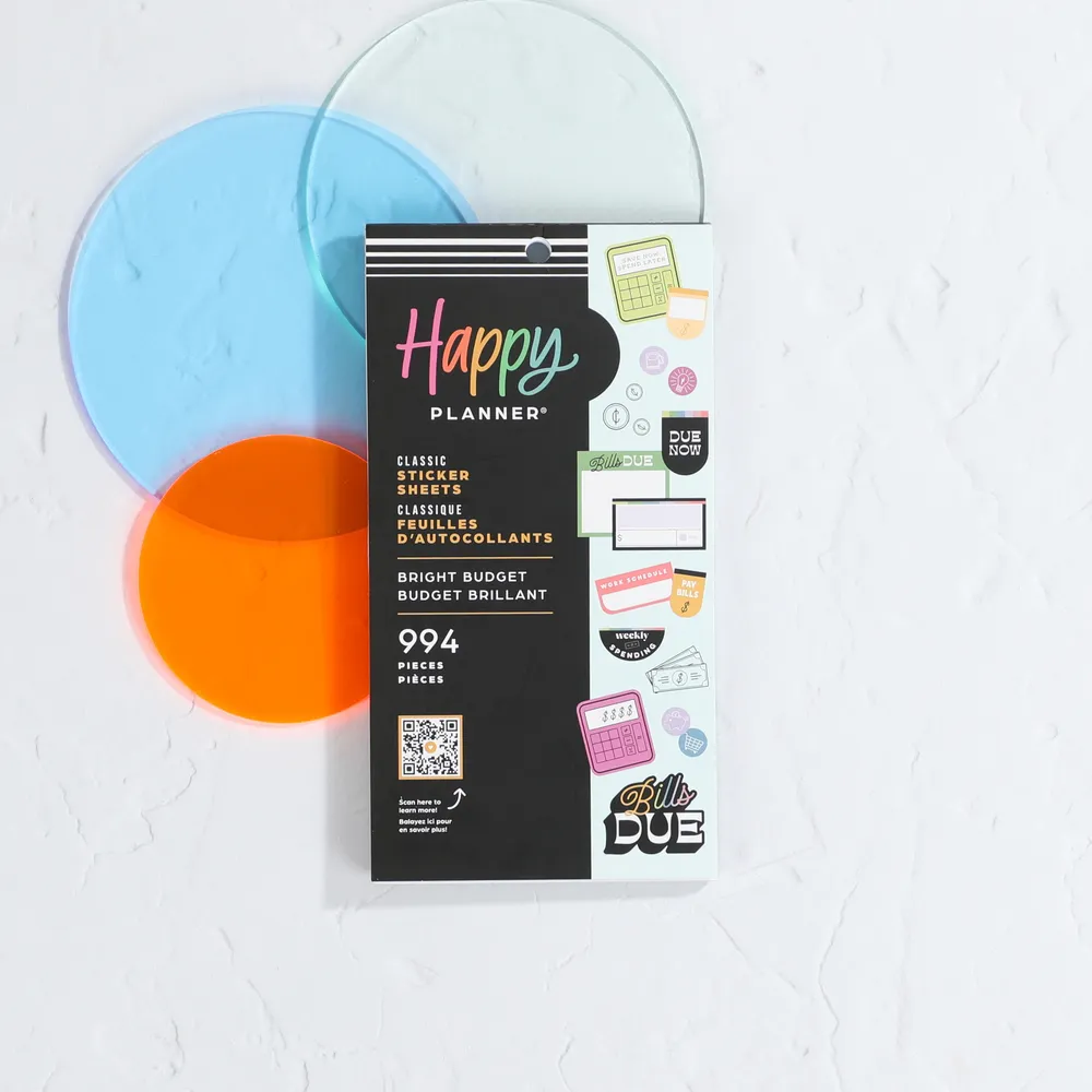 Happy Planner Bright Budget stickers budget 994 pièces 30 feuilles