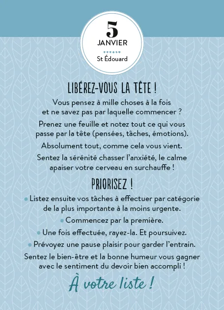 Frigobloc Esprit zen en 365 jours calendrier éphéméride bien-être