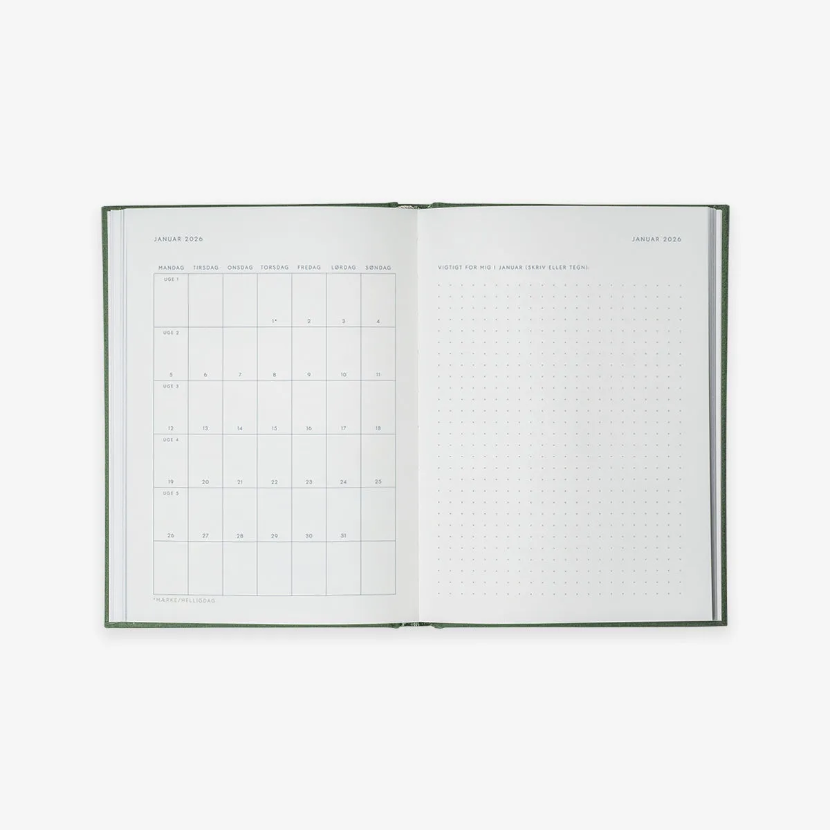 Kartotek Kalenderbog 2026 agenda danois tissu