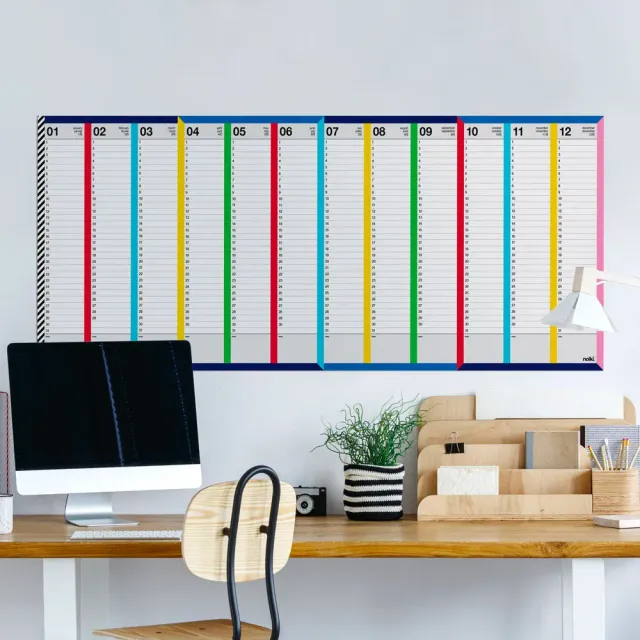 Nolki planificateur mural annuel 140x56 cm papier épais