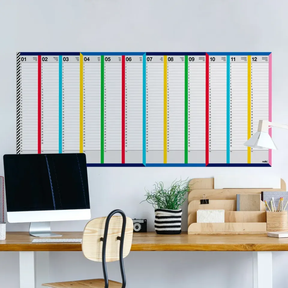 Nolki planificateur mural annuel 140x56 cm papier épais