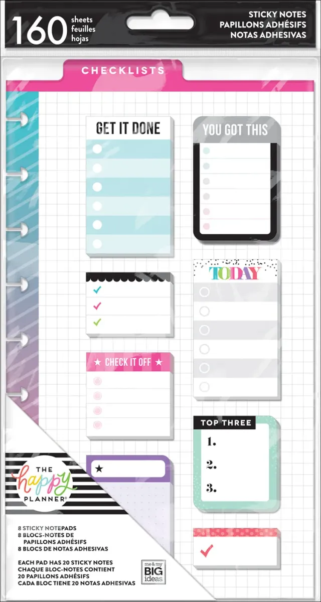Happy Planner Checklists sticky notes 160 Classic