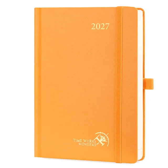 Poprun CEHBTA5-27 agenda journalier 2027 A5 rigide orange