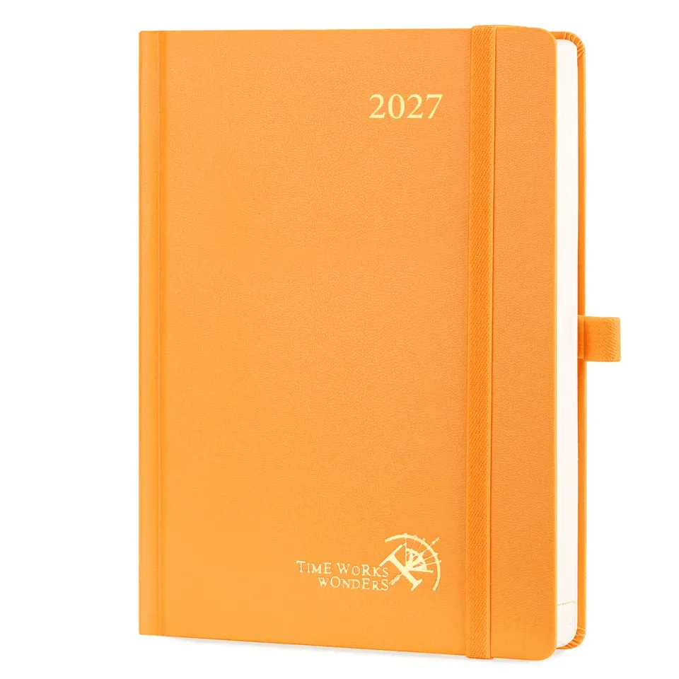 Poprun CEHBTA5-27 agenda journalier 2027 A5 rigide orange