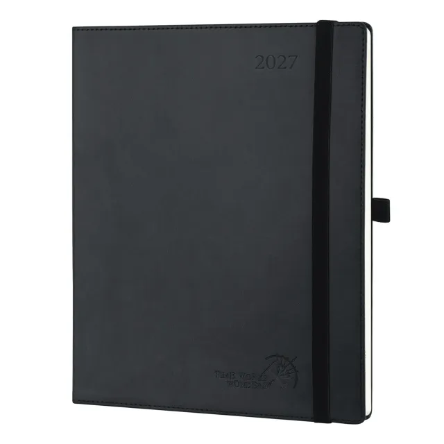 Poprun CELK7-27 agenda semainier 2027 noir grand format