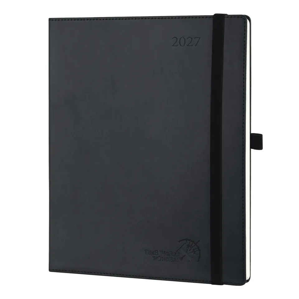 Poprun CELK7-27 agenda semainier 2027 noir grand format