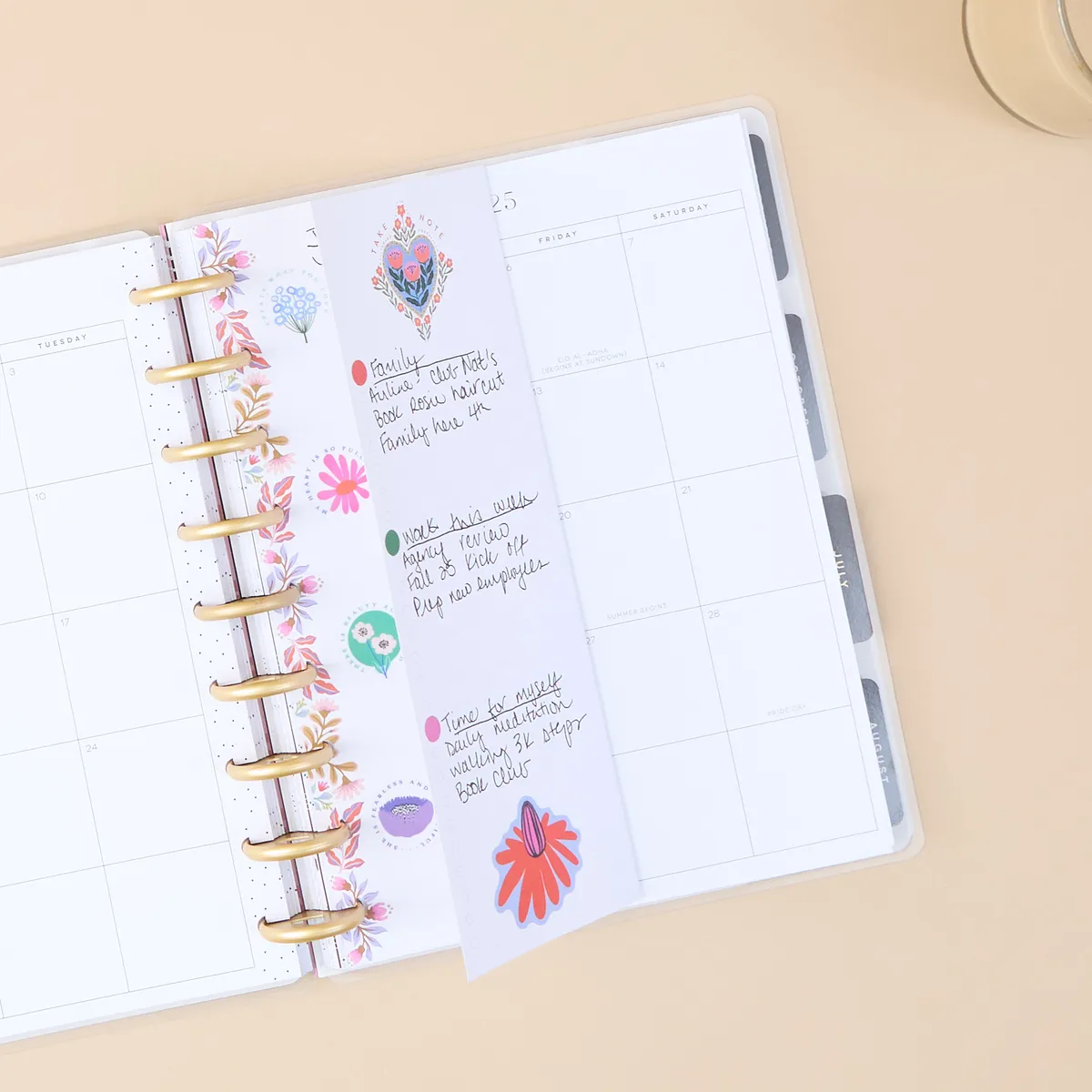 Happy Planner Folk & Flora recharge papier Classic 40 feuilles pliée