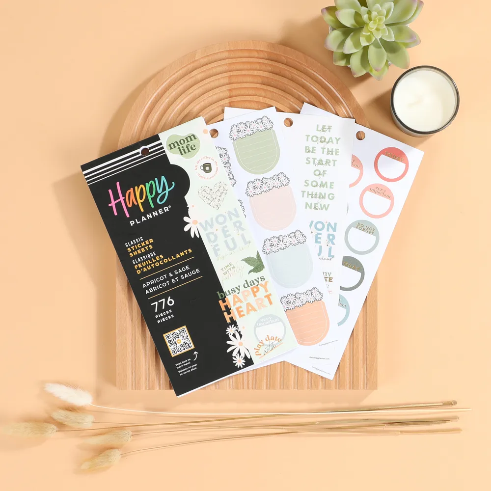 Happy Planner Apricot Sage Mom stickers 30 feuilles 776 maman