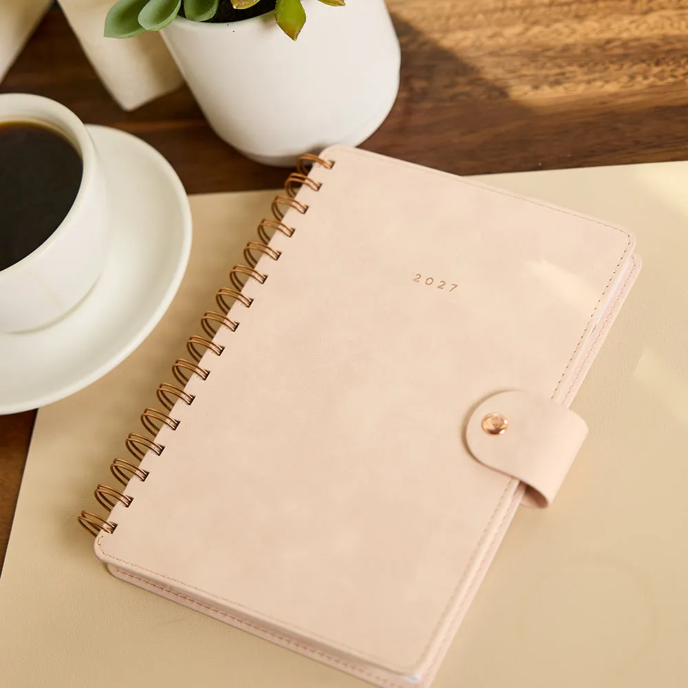 Citrine Blush 2027 agenda spiral pro A5 small rose