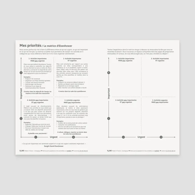 My365 Mes priorités printable pdf organisation
