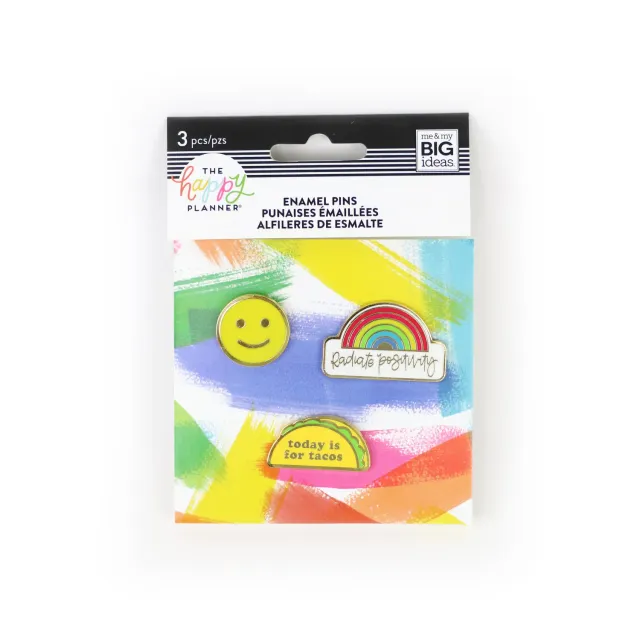 Happy Planner Radiate Positivity pins émail lot de 3