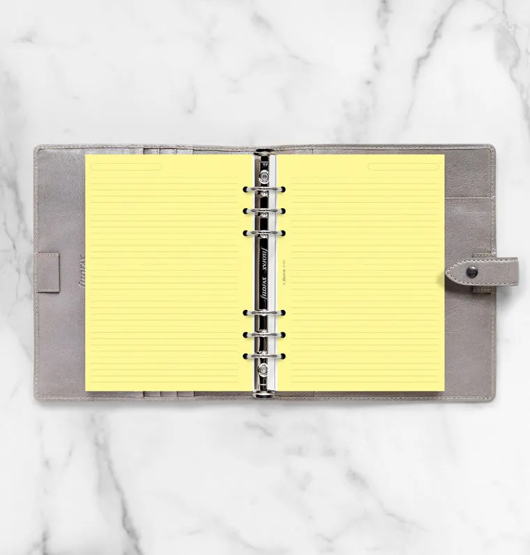 Filofax recharge papier ligné jaune A5 25 feuilles