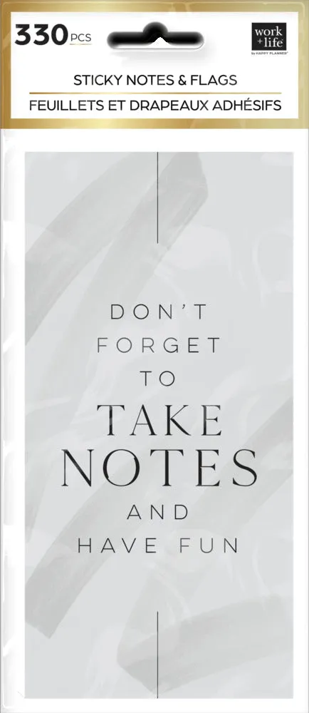 Work + Life Minimalist carnet sticky notes et marque-pages neutre