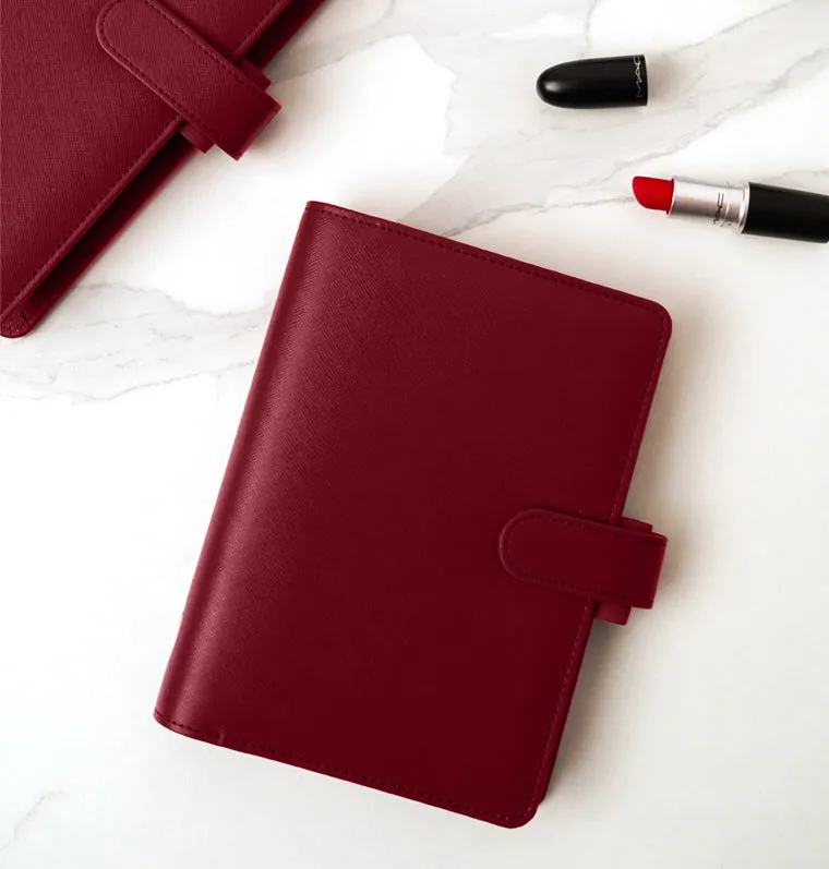 Filofax Saffiano Organiser Personal organiseur rouge cerise similicuir
