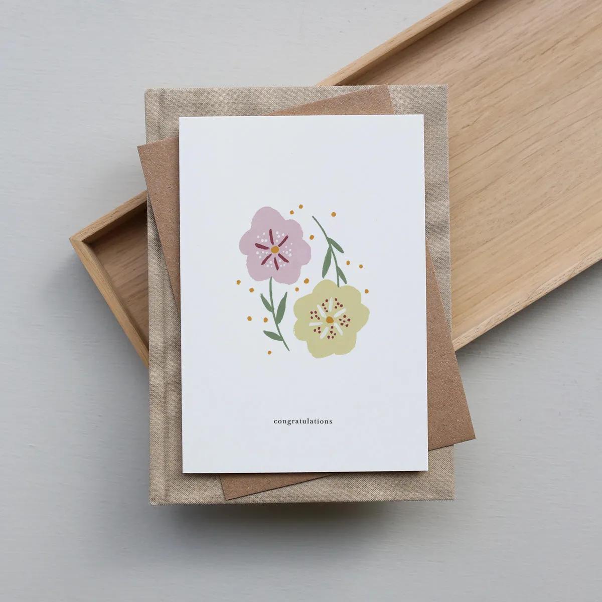 Kartotek Floral Wishes carte anniversaire jaune motif floral