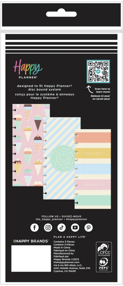 Happy Planner Boardwalk Ice Cream enveloppes x3 Classic