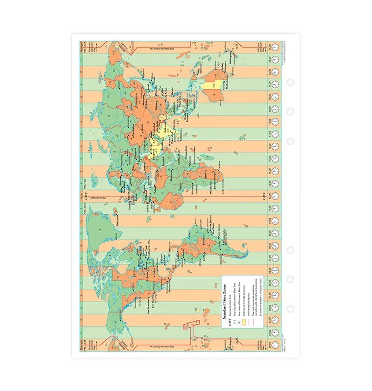 Filofax Classic carte du monde A5 pliable