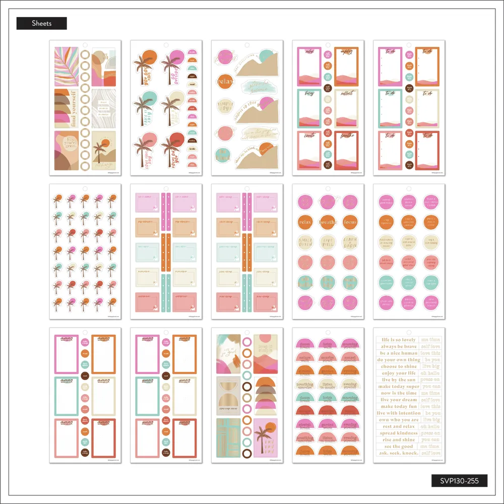 Happy Planner Organic Wellness stickers 30 feuilles 541 bien-être