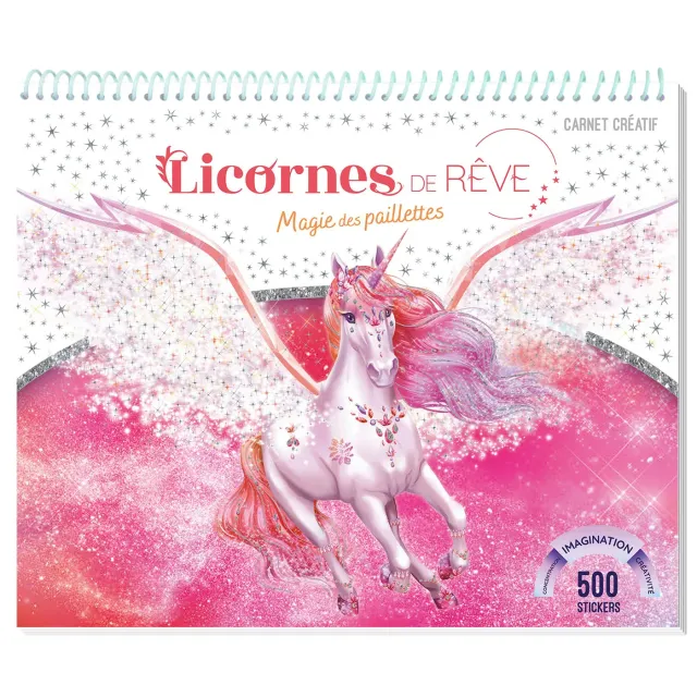 Licornes de rêve Carnet créatif stickers paillettes nouvelle édition