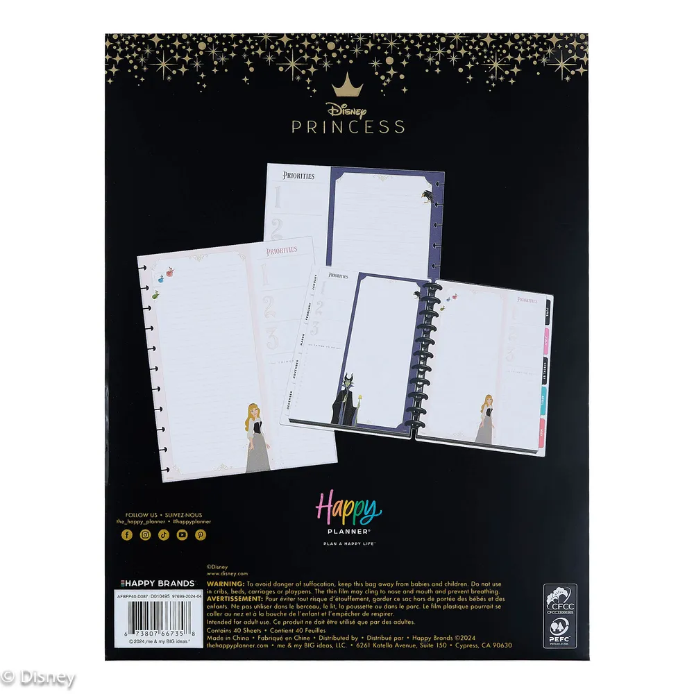Happy Planner Disney Aurore papier Big 40 feuilles dashboard