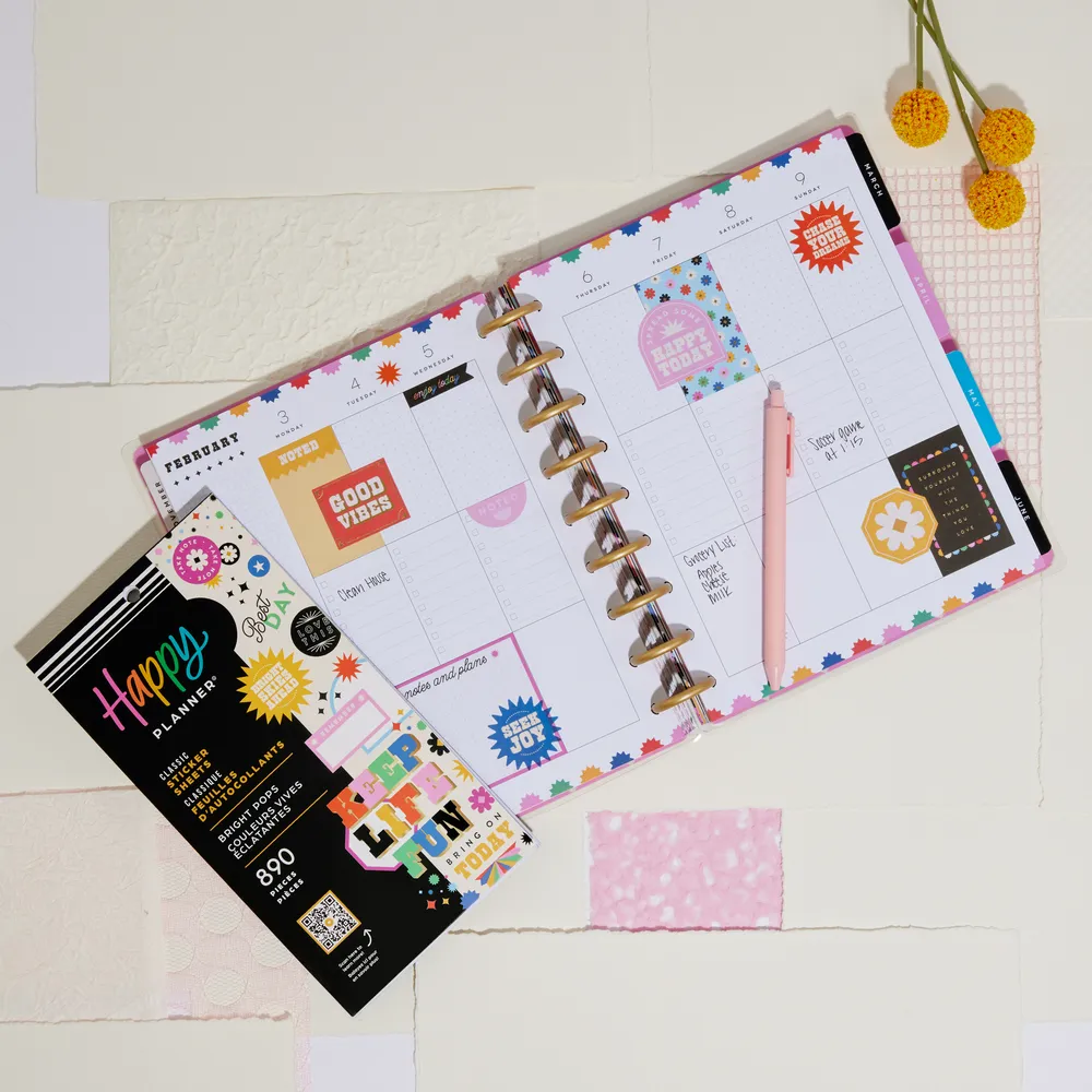 Happy Planner Bright Pops stickers 890 autocollants Classic