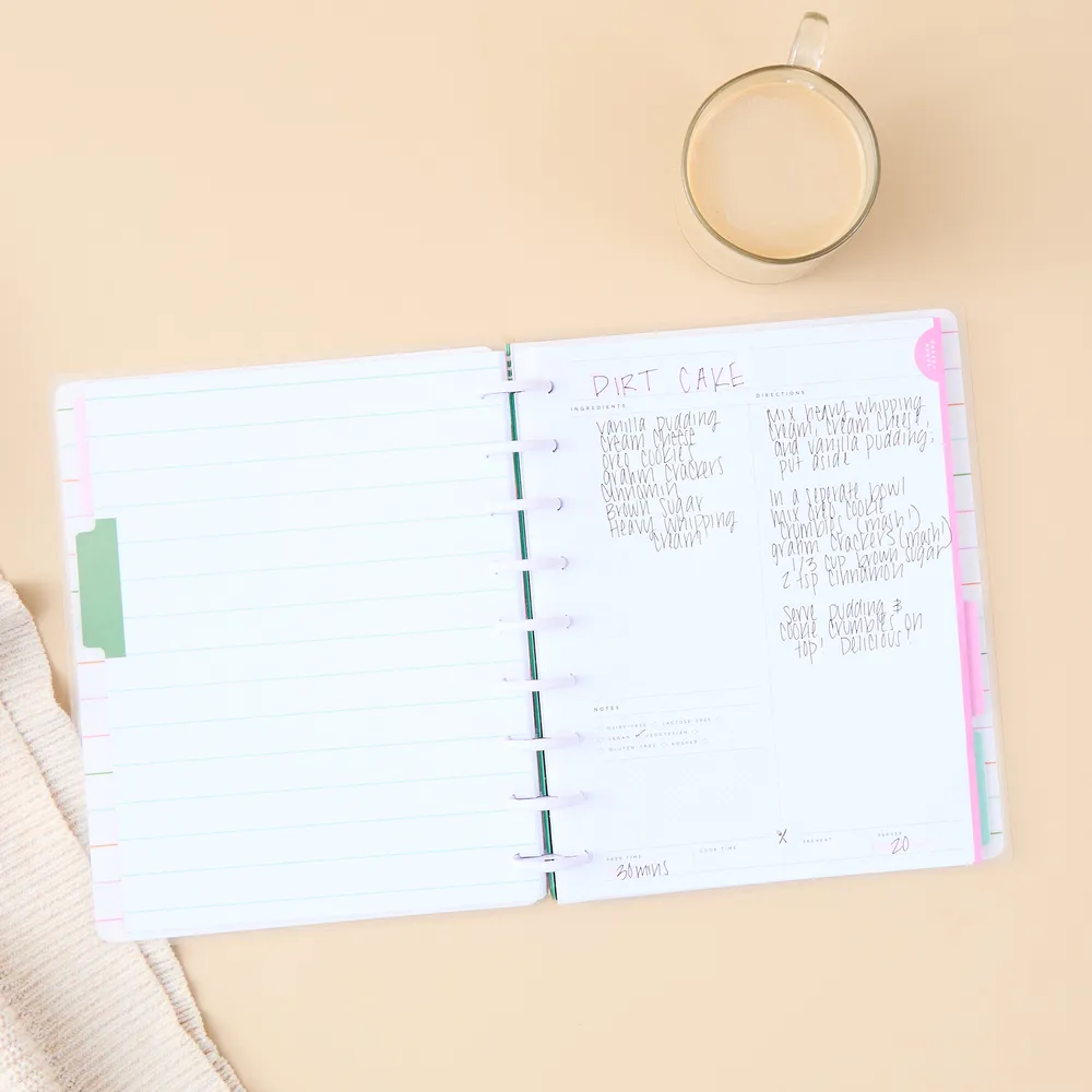 Happy Planner Sweets Baking carnet recettes Classic 80 feuilles