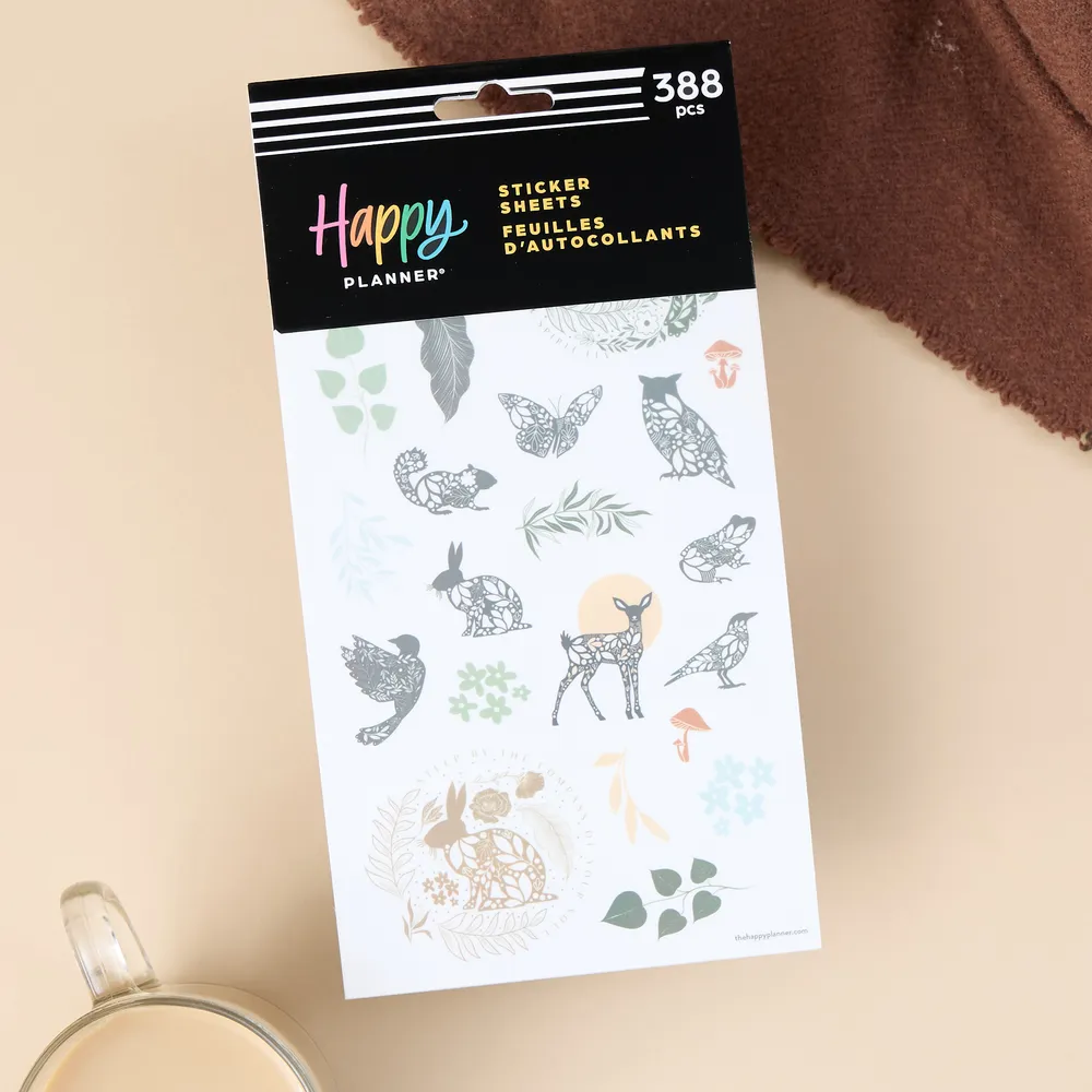 Happy Planner Wild Woods stickers 10 feuilles foret 388