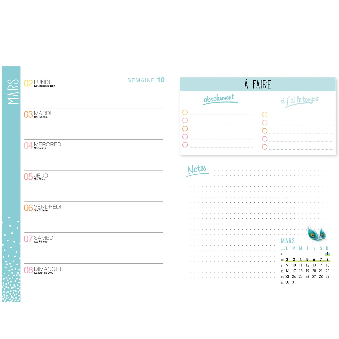 Frigobloc Famille organisée agenda de poche bleu 2019-2020