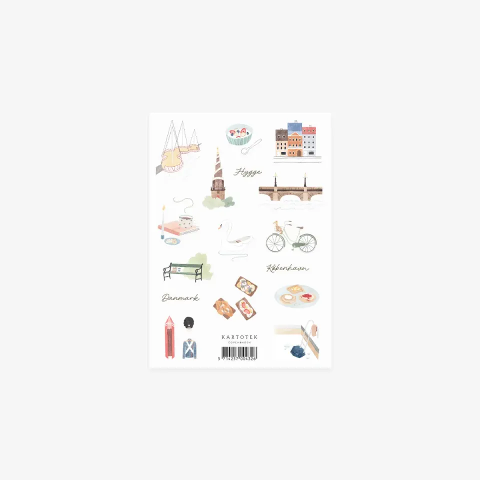 Kartotek stickers Denmark pour journal voyage
