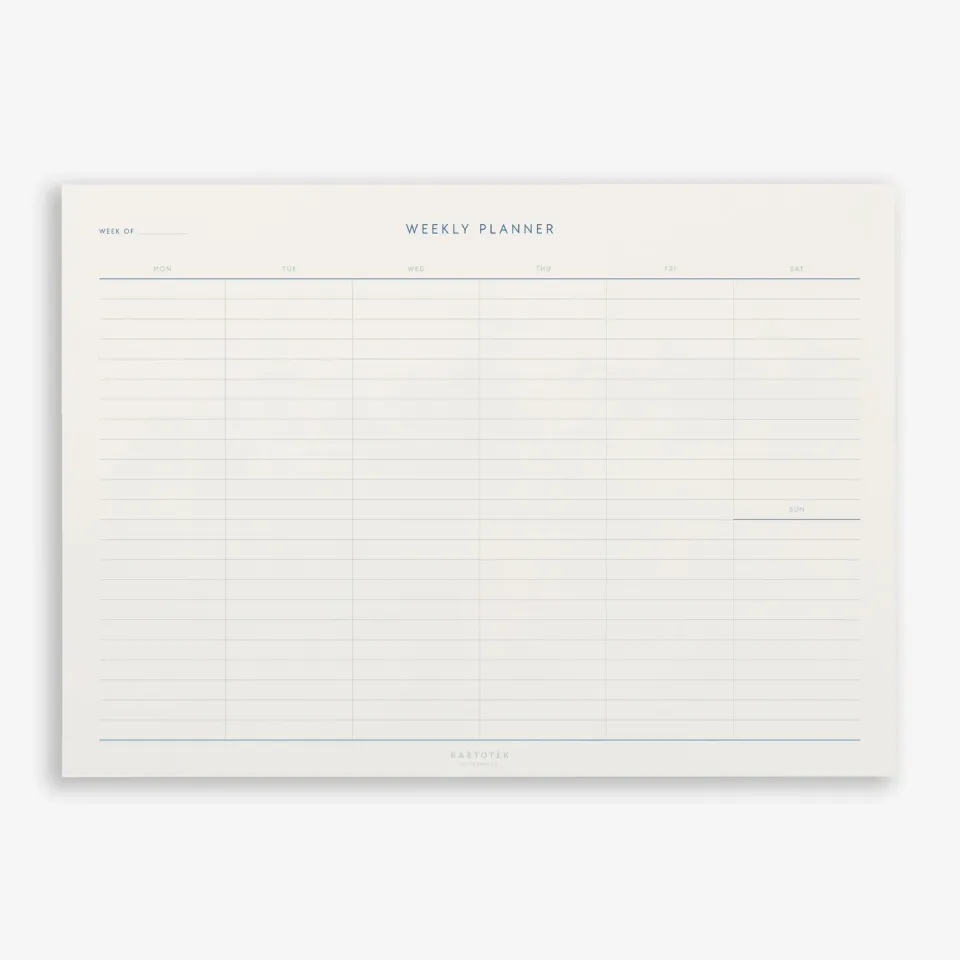 Kartotek Weekly Planner bloc semainier A4 non daté