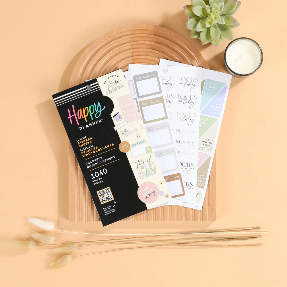 Happy Planner Recovery stickers value pack 30 feuilles 1040 motivation