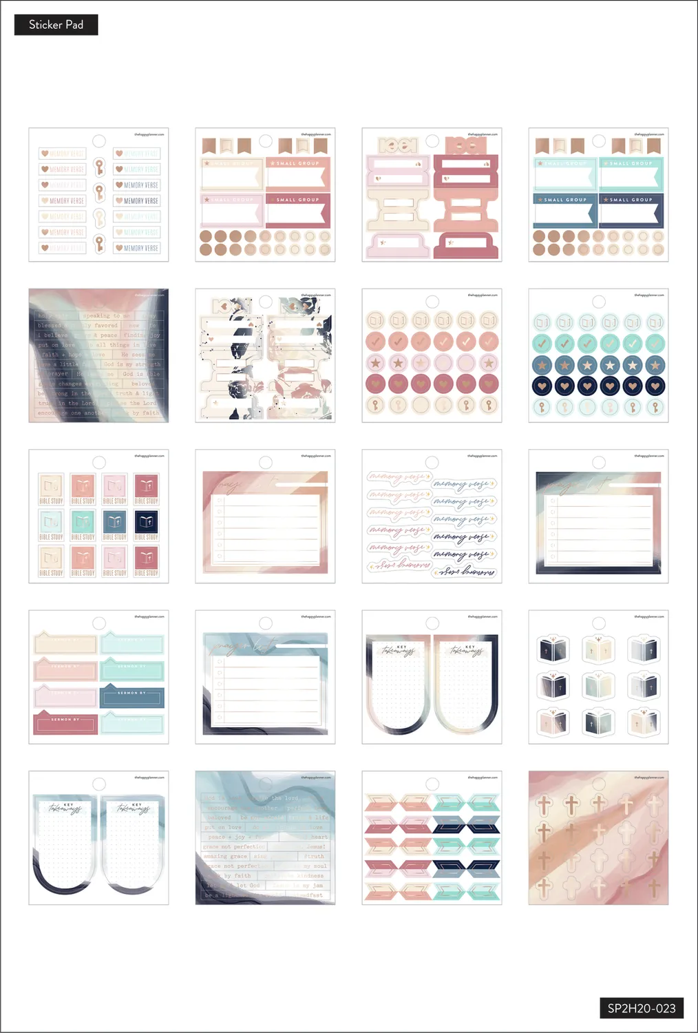 Happy Planner Faith Journal mini stickers 288 foi